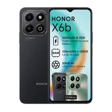 NEW HONOR X6B 6.56 inch LCD Display 6GB+128GB RAM 50MP+5MP Camera Mediatek Helio G85 Fingerprint (side-mounted) 5200 mAh Battery 35W, Android 14, 4G (TYP) Smartphones