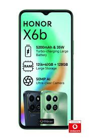 NEW HONOR X6B 6.56 inch LCD Display 6GB+128GB RAM 50MP+5MP Camera Mediatek Helio G85 Fingerprint (side-mounted) 5200 mAh Battery 35W, Android 14, 4G (TYP) Smartphones