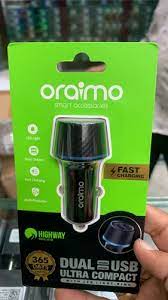 Oraimo Highway 48 watts dual Car charger OCC-73D SAFE Compact 15..5watts Dual USB For all Phones .