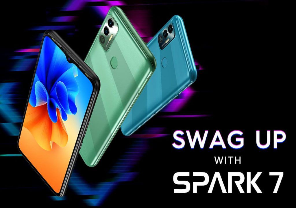 REFURBISHED TECNO SPARK 7 64GB +4GB Extended RAM 6.55" Inch Camera 16MP  MT6762D Helio A25 chipset 6000mAh Smart Phones 4G-Dual SIM with Fingerprint phone AND Free SCREEN PROTECTOR