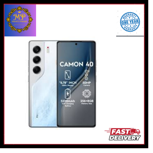 Tecno Camon 40 256GB ROM+8GB /128GB(8+8)GB RAM 6.78" AMOLED 120Hz Screen MTK Helio G100 Ultimate 45W 5200mAh 50MP Dual Speaker Android 15 Smart Phones Dual Sim phone