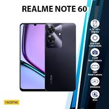 New Arrival Realme Note 60 128GB ROM + 8(4+4)GB RAM 6.74" 90Hz 32MP AI Camera IP64 Dust Water Resistant Android 14 Ultra Slim 5000mAh Type-C Smart Phones Side Fingerprint phone