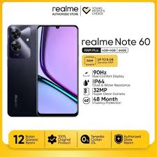 New Arrival Realme Note 60 256GB ROM + 8(4+4)GB RAM 6.74" 90Hz 32MP AI Camera IP64 Dust Water Resistant Android 14 Ultra Slim 5000mAh Type-C Smart Phones Side Fingerprint phone