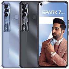 Refurbished Tecno Spark 7 Pro 4G+64GB Real memory dual sim Grade A Quality Arrived in 3 days Original Smart phone 6.6” Full HD  Android phones with free Screen Protector and Type C charge Cable