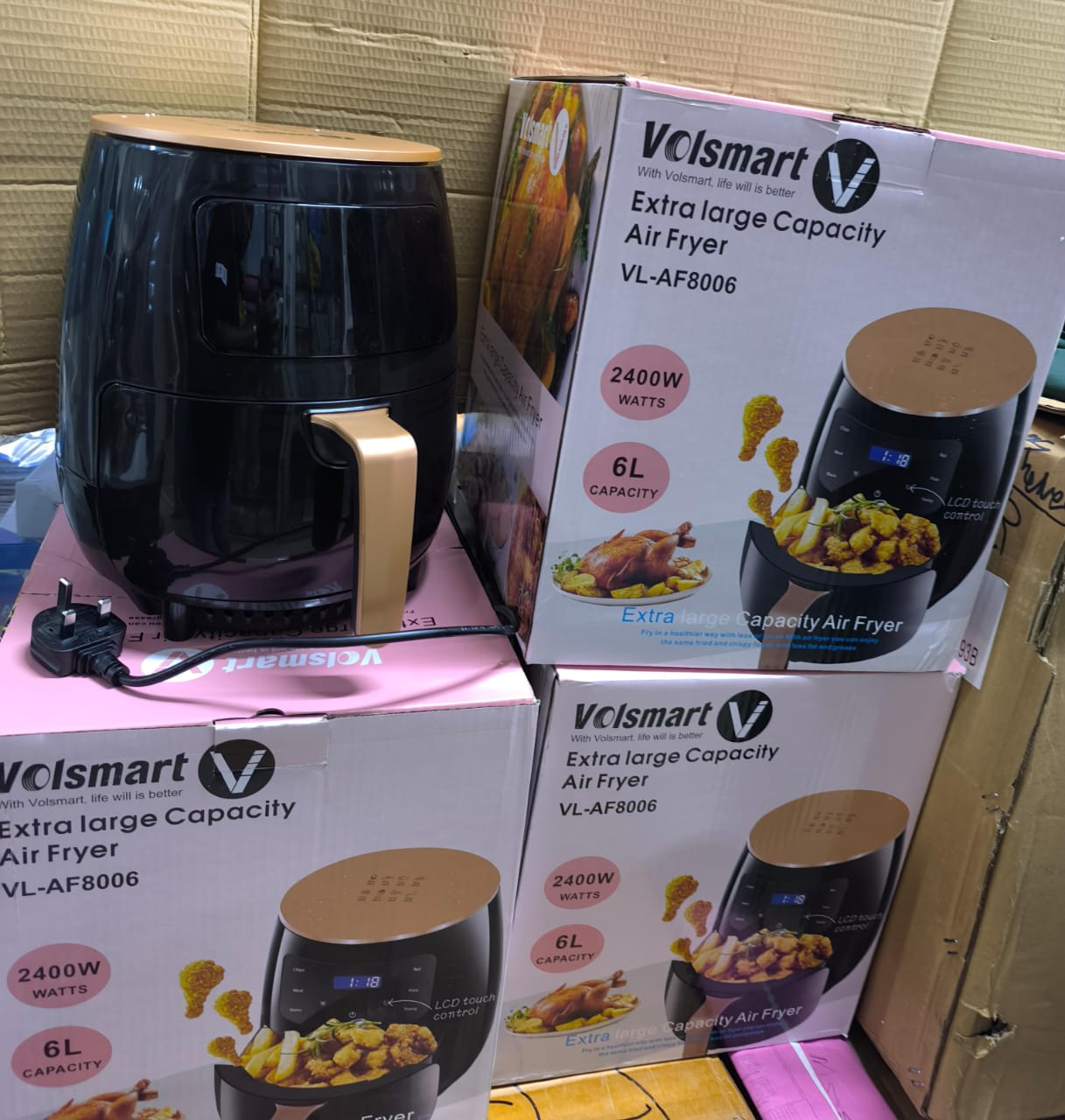 VOLSMART extra large capacity  VL-AF8006,2400 watts, 6 litres extra large capacity air fryer that makes life better