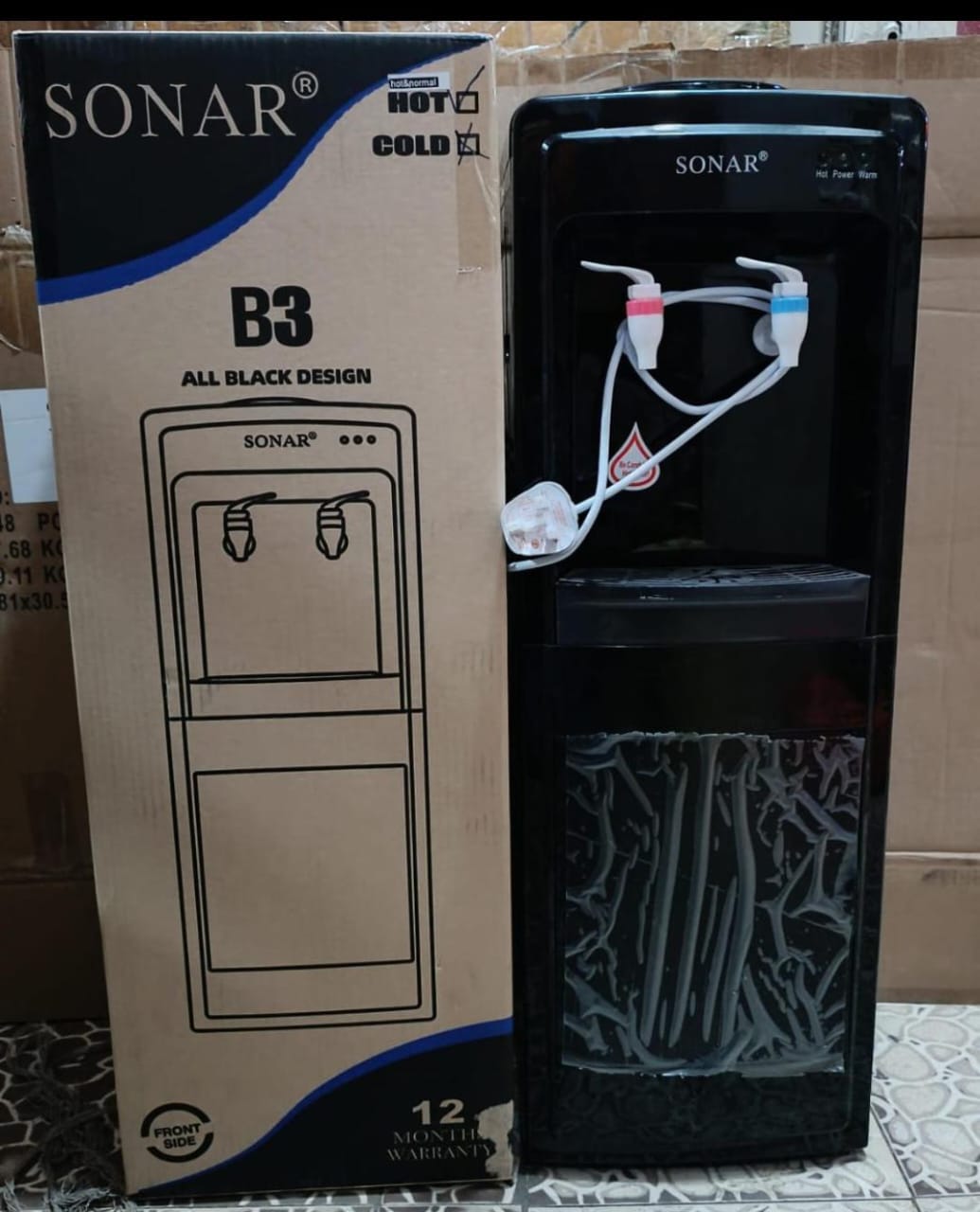 🔥New arrival  with a discounted price  buy for your self this unbreakable and free standing SONAR  hot and cold water dispenser with the model number B3,  its a brand new one with waraty , black one