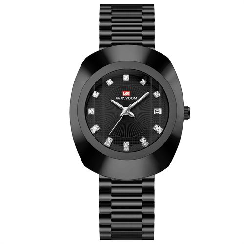 New Fashion Luxury Gold Stainless Steel Couple Watches | Diamond Cut Mirror Design | 30M Water Resistance Calendar Quartz Wrist Watch for Men & Women (32-40mm, Metal Straps)