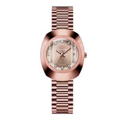New Fashion Luxury Gold Stainless Steel Couple Watches | Diamond Cut Mirror Design | 30M Water Resistance Calendar Quartz Wrist Watch for Men & Women (32-40mm, Metal Straps)