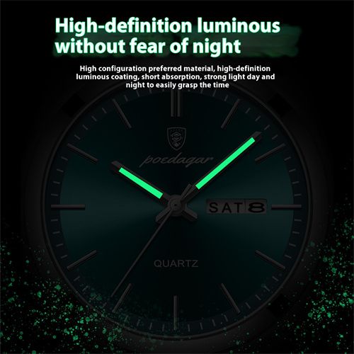 Luxury Swiss Men Watches - Ultra-Thin Stainless Steel Waterproof Quartz Wrist Watch with Luminous & Dual Calendar, Business Casual Elegance