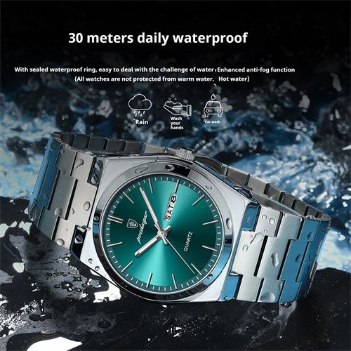 Luxury Swiss Men Watches - Ultra-Thin Stainless Steel Waterproof Quartz Wrist Watch with Luminous & Dual Calendar, Business Casual Elegance