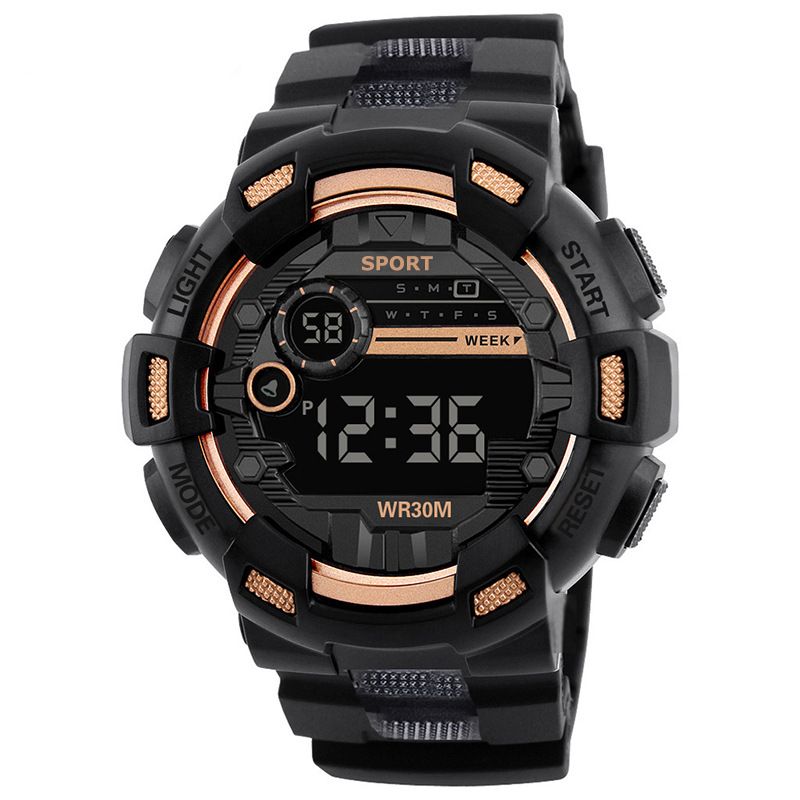African Teen Boys Watch - Shockproof & Waterproof Digital Sports Watch with Night Mode, School Approved Durable Design for Students (Black/Blue)