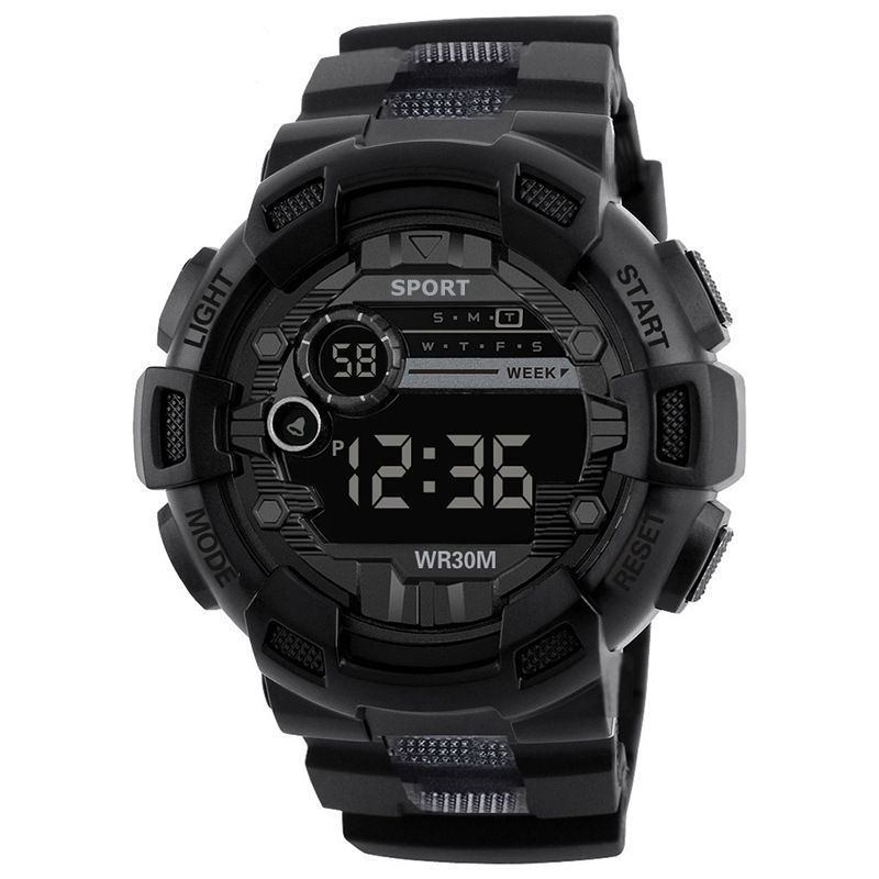 African Teen Boys Watch - Shockproof & Waterproof Digital Sports Watch with Night Mode, School Approved Durable Design for Students (Black/Blue)
