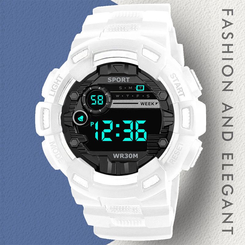 African Teen Boys Watch - Shockproof & Waterproof Digital Sports Watch with Night Mode, School Approved Durable Design for Students (Black/Blue)