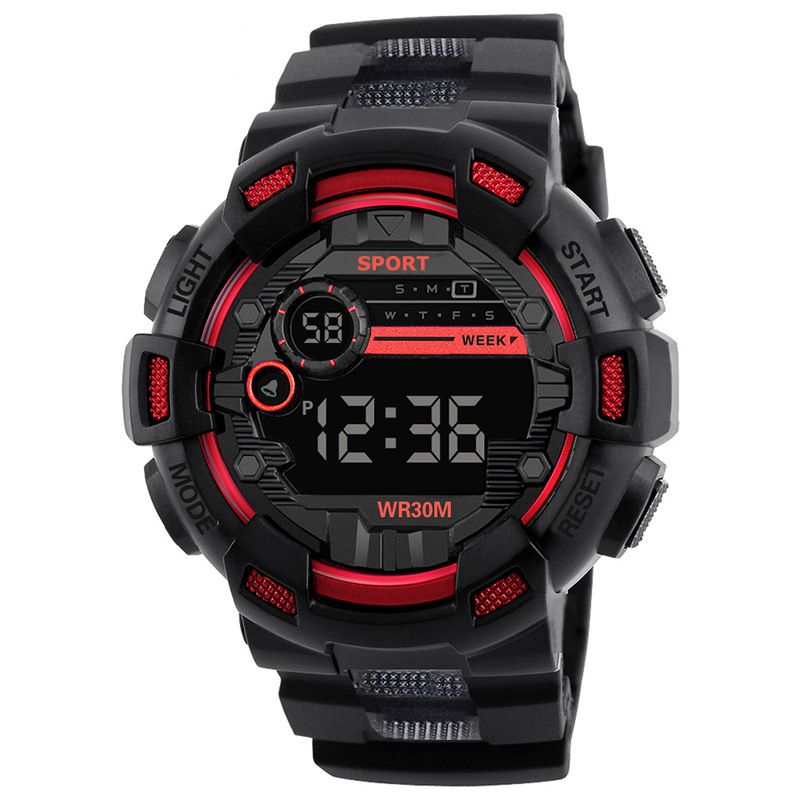 African Teen Boys Watch - Shockproof & Waterproof Digital Sports Watch with Night Mode, School Approved Durable Design for Students (Black/Blue)