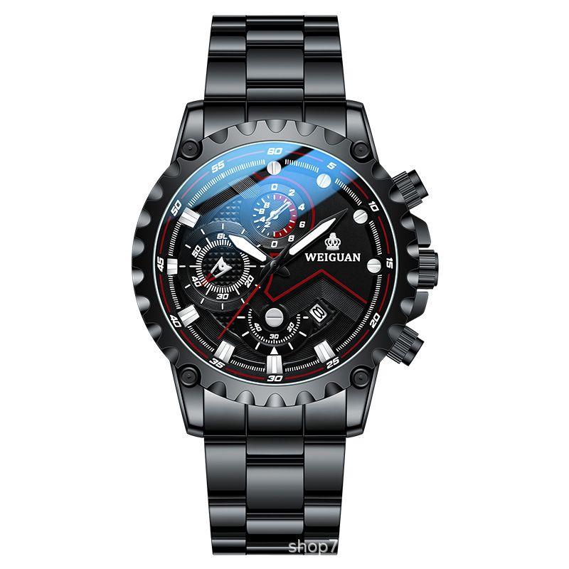 2025 New Black Knight Men Watches Fully Automatic Waterproof Luminous Business Sports Leisure Quartz Wrist Watch Personalized Trendy Technology Watch