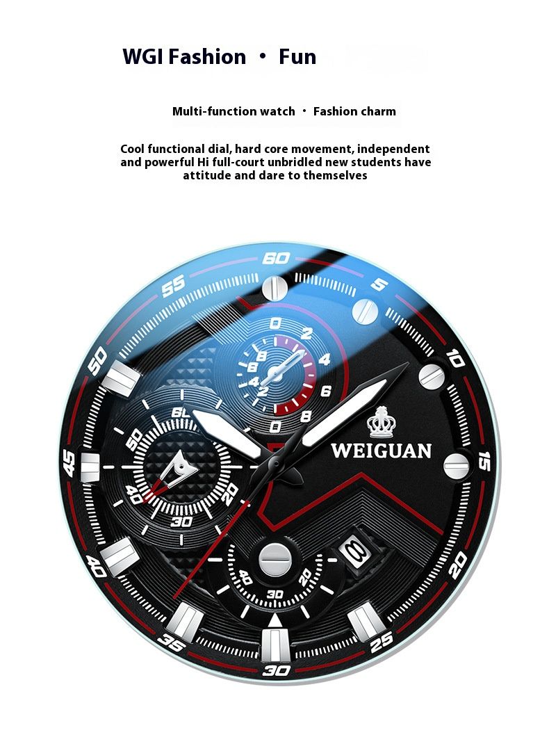 2025 New Black Knight Men Watches Fully Automatic Waterproof Luminous Business Sports Leisure Quartz Wrist Watch Personalized Trendy Technology Watch