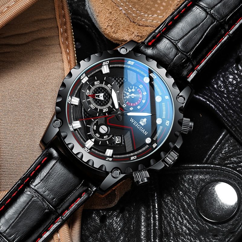 2025 New Black Knight Men Watches Fully Automatic Waterproof Luminous Business Sports Leisure Quartz Wrist Watch Personalized Trendy Technology Watch