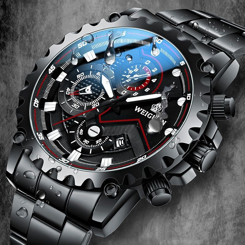 2025 New Black Knight Men Watches Fully Automatic Waterproof Luminous Business Sports Leisure Quartz Wrist Watch Personalized Trendy Technology Watch