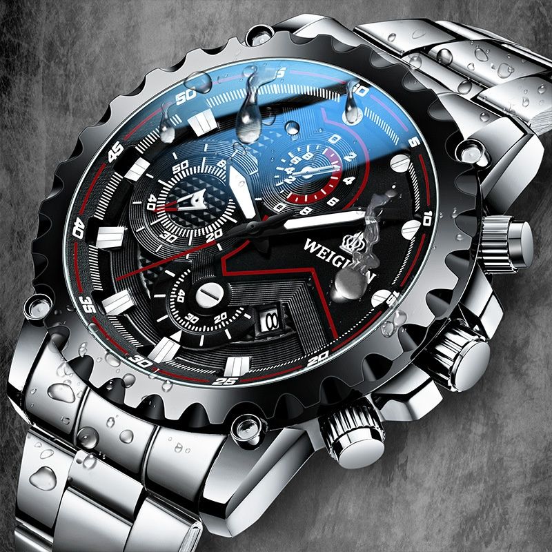 2025 New Black Knight Men Watches Fully Automatic Waterproof Luminous Business Sports Leisure Quartz Wrist Watch Personalized Trendy Technology Watch