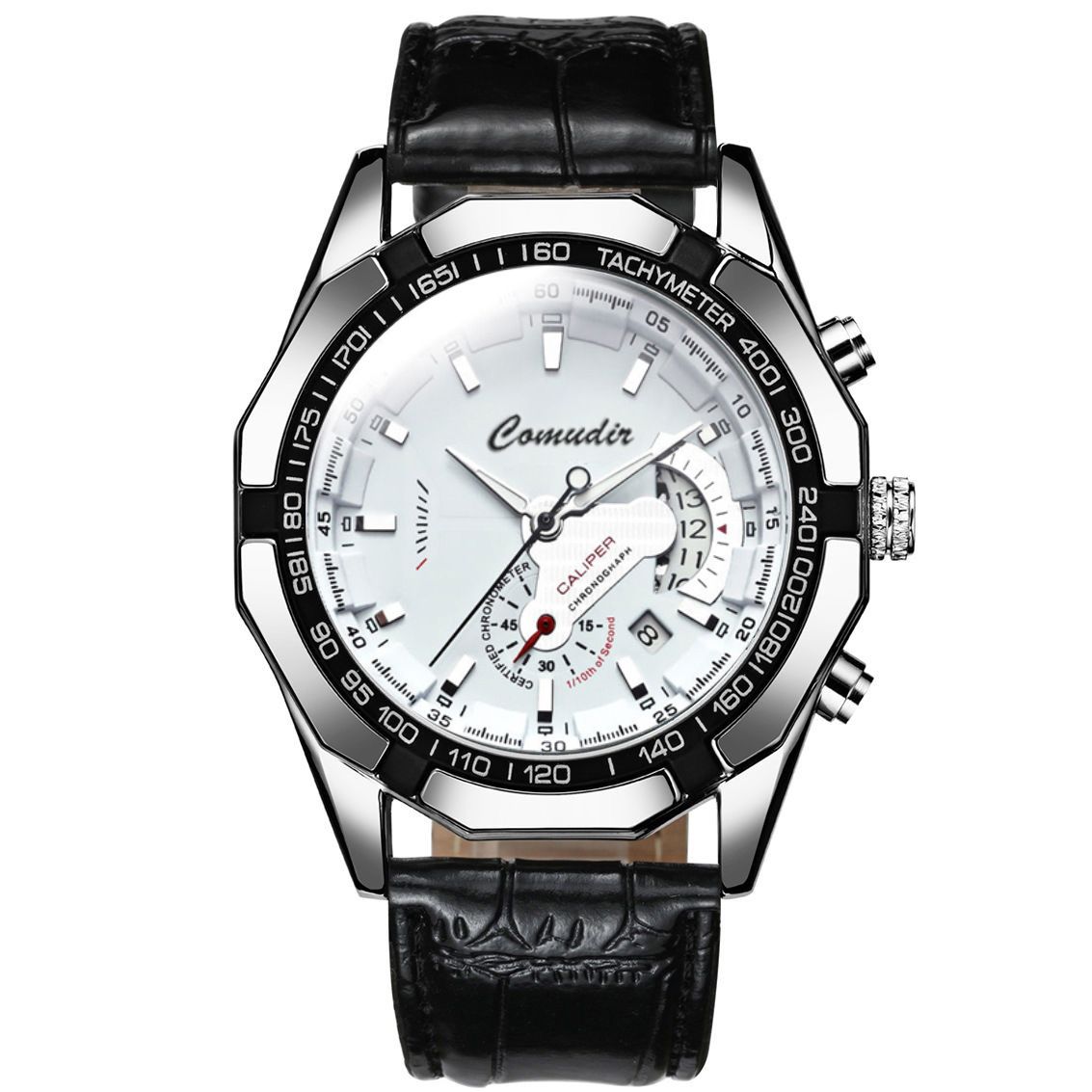 Premium Bold Men's Quartz Wristwatch — Stainless Steel Waterproof Luminous Calendar Watch for Business/Casual/Sports [Black/Gold/Silver | 45mm]‌