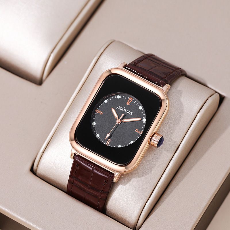 2025 African Women's Square Quartz Watch - Luminous Dial & Durable Leather Strap, Casual Dress Watch for Everyday Elegance (Adjustable Fit)