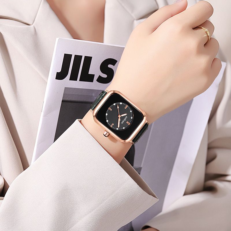 2025 African Women's Square Quartz Watch - Luminous Dial & Durable Leather Strap, Casual Dress Watch for Everyday Elegance (Adjustable Fit)