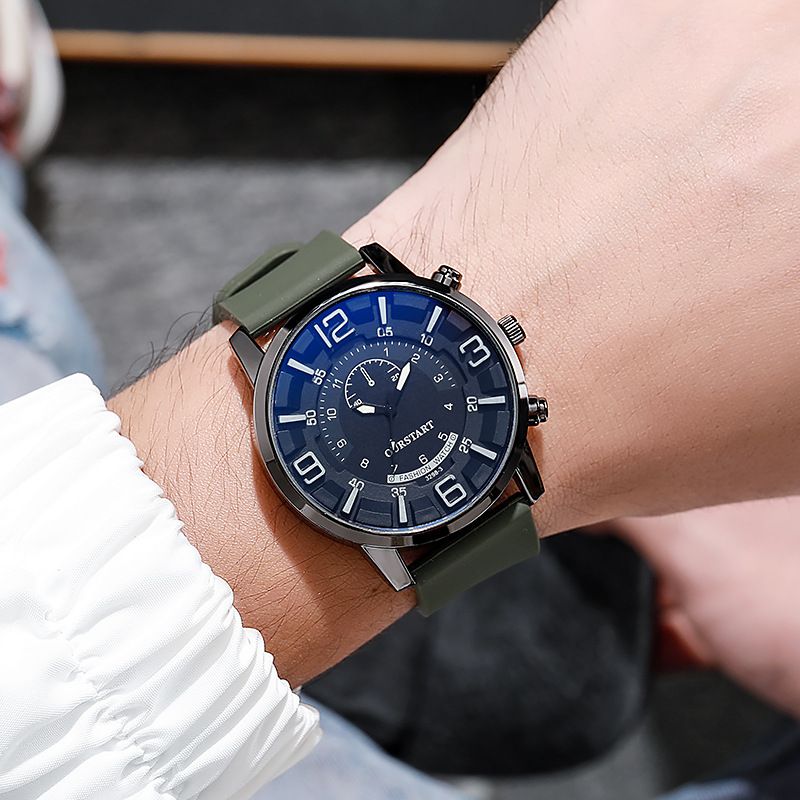 Modern Kenyan Men's Quartz Watch | Blueback Digital Display with Anti-Sweat Silicone Strap - Luxury Campus Timepiece for Nairobi Students & Professionals