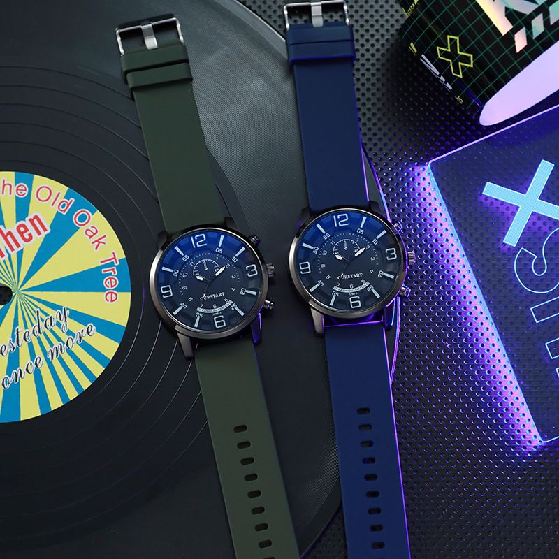 Modern Kenyan Men's Quartz Watch | Blueback Digital Display with Anti-Sweat Silicone Strap - Luxury Campus Timepiece for Nairobi Students & Professionals