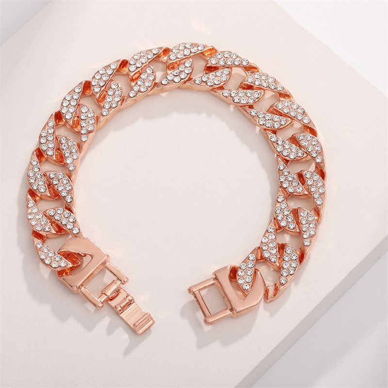 3PCS Set European American Hot Selling  Hip-hop Fashion Men's Watch Jewelry Set Calendar Quartz Ice Watch Luxury Rhinestone Cuban Chain Bracelet Cross Pendant Necklace Rapper Popular Accessories