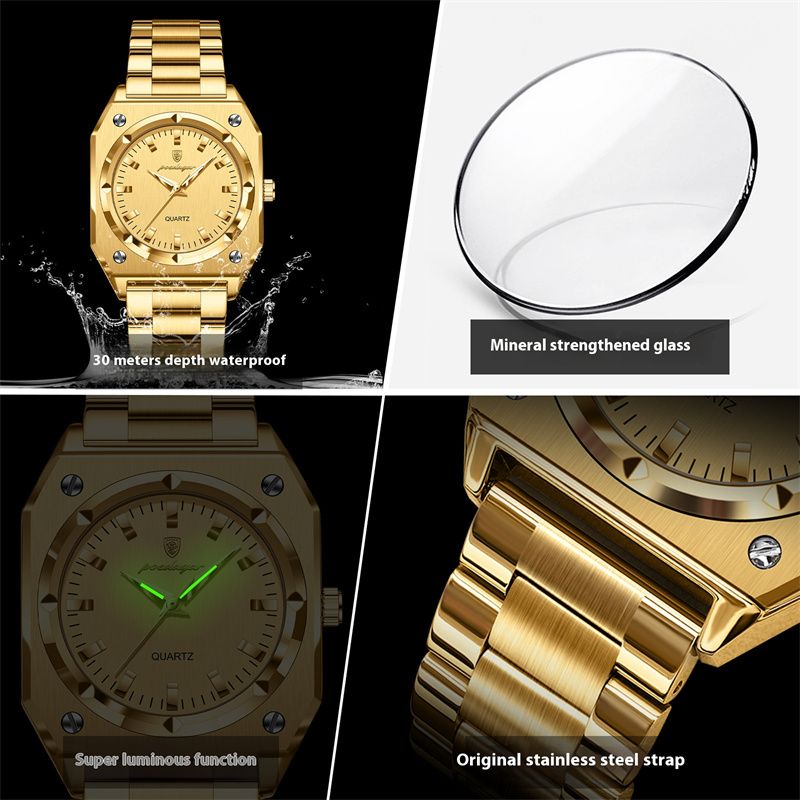 Swiss Luxury Women's Watches Retro Square Dial Luminous Hands  Stainless Steel Waterproof Quartz Watch Business Casual Elegant Ladies Wristwatch