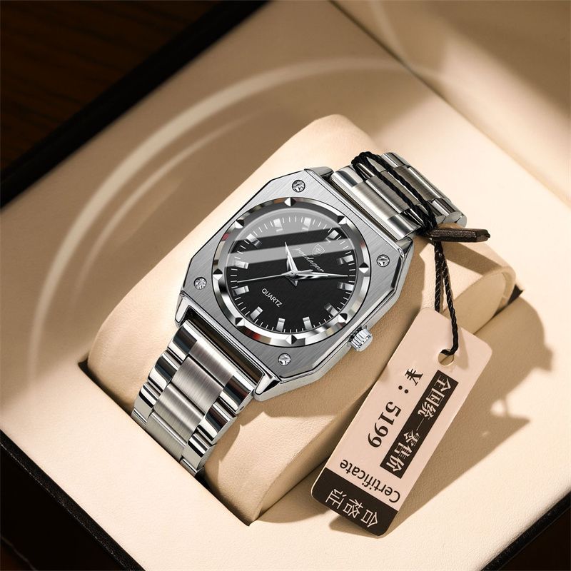 Swiss Luxury Women's Watches Retro Square Dial Luminous Hands  Stainless Steel Waterproof Quartz Watch Business Casual Elegant Ladies Wristwatch