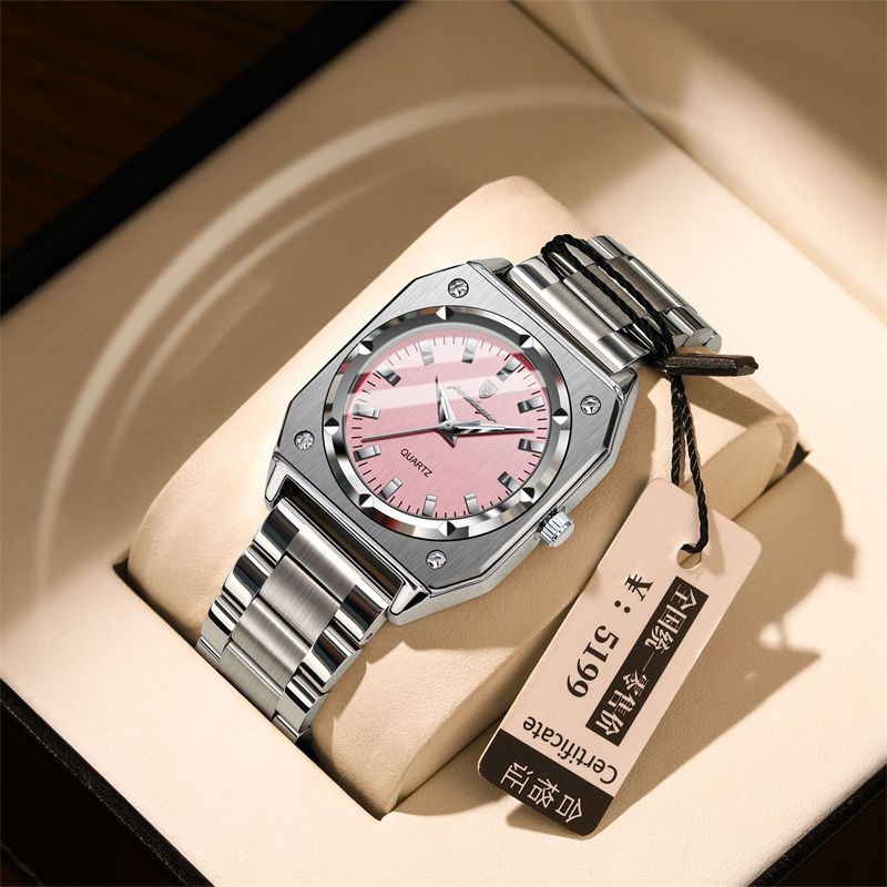 Swiss Luxury Women's Watches Retro Square Dial Luminous Hands  Stainless Steel Waterproof Quartz Watch Business Casual Elegant Ladies Wristwatch