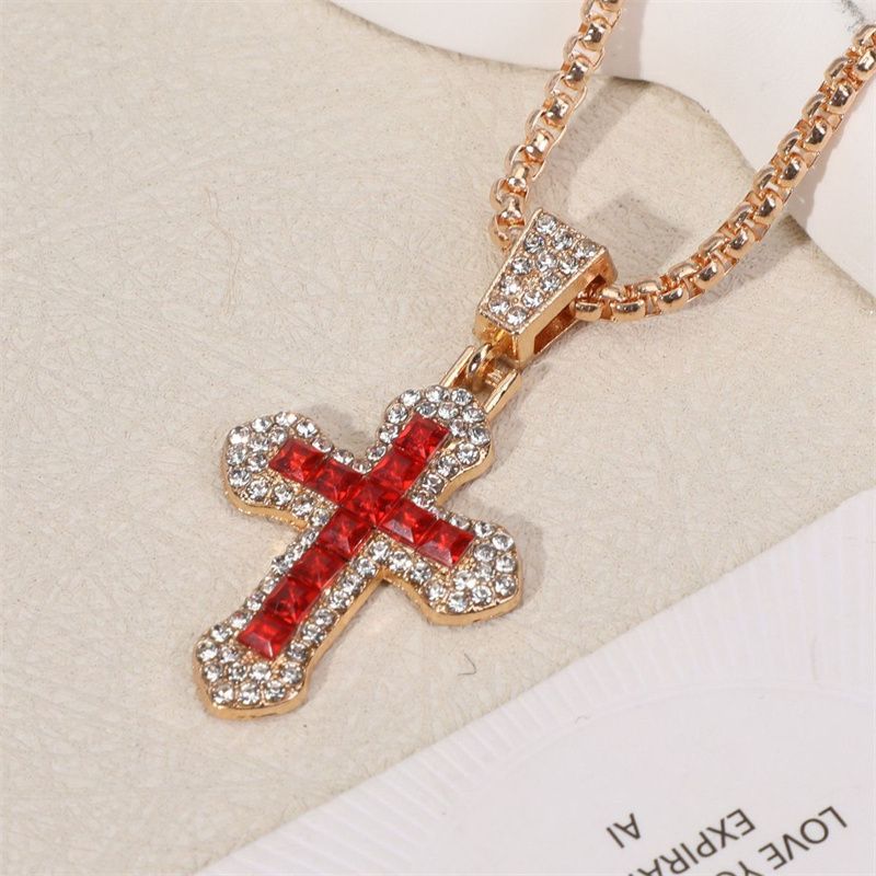 EU/US Hot Selling Men's Hip-Hop Bling Set: Iced Out Quartz Watch, Cuban Chain Bracelet, Cross Pendant Necklace & Diamond Ring | Rapper Luxury Accessories