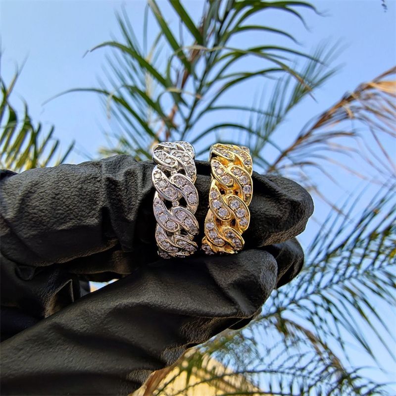 EU/US Hot Selling Men's Hip-Hop Bling Set: Iced Out Quartz Watch, Cuban Chain Bracelet, Cross Pendant Necklace & Diamond Ring | Rapper Luxury Accessories