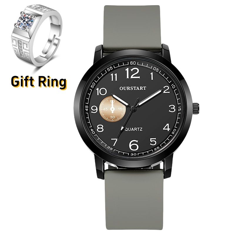 New Premium Men's Quartz Watches - Round Large Dial with Silicone Strap & Numeral Markings Wrist Watch for Teen Students Chronograph