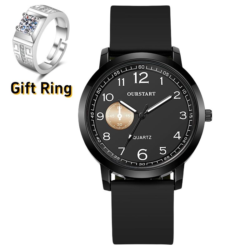 New Premium Men's Quartz Watches - Round Large Dial with Silicone Strap & Numeral Markings Wrist Watch for Teen Students Chronograph
