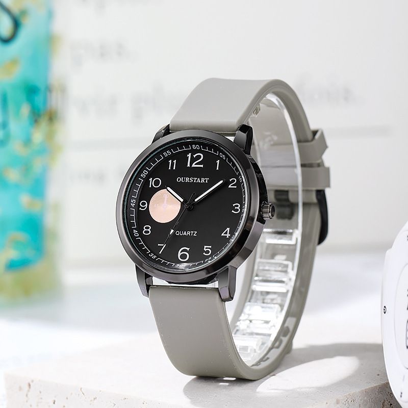New Premium Men's Quartz Watches - Round Large Dial with Silicone Strap & Numeral Markings Wrist Watch for Teen Students Chronograph