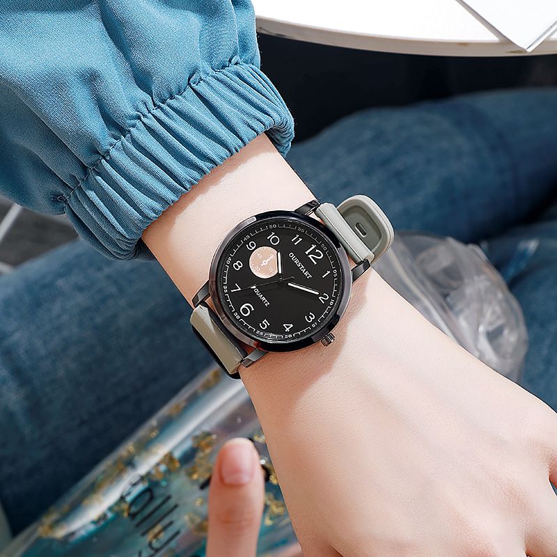New Premium Men's Quartz Watches - Round Large Dial with Silicone Strap & Numeral Markings Wrist Watch for Teen Students Chronograph