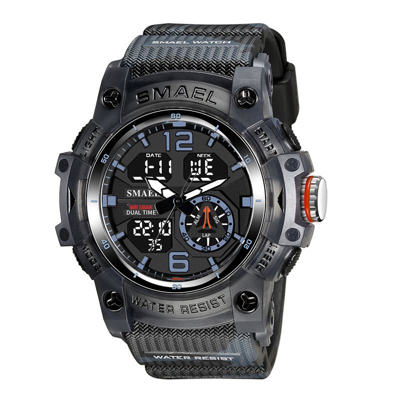 SMAEL Camouflage Tactical Men's Sports Watches - Dual Digital/Analog Display Dual Chronograph Waterproof 5BAR & Luminous Outdoor Electronic Watch