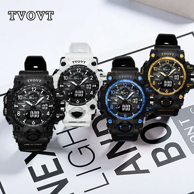 New High-End Men's Outdoor Watches Shockproof Drop-Resistant Multifunctional Stylish Sports Watch 50M Waterproof Luminous Digital Students Watch