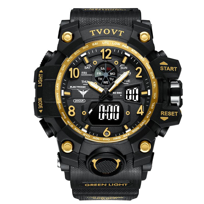 New High-End Men's Outdoor Watches Shockproof Drop-Resistant Multifunctional Stylish Sports Watch 50M Waterproof Luminous Digital Students Watch