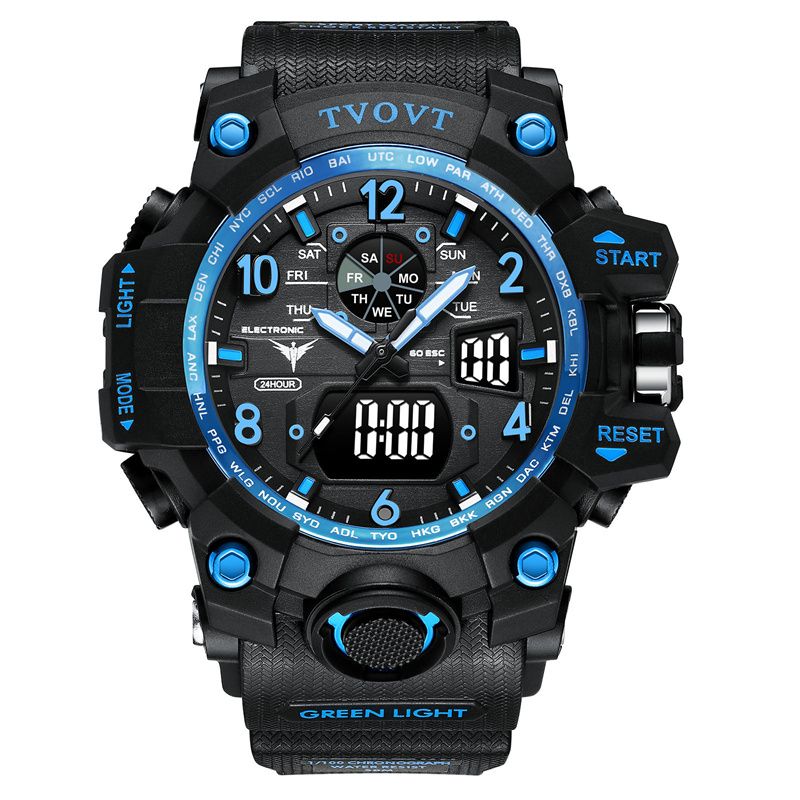 New High-End Men's Outdoor Watches Shockproof Drop-Resistant Multifunctional Stylish Sports Watch 50M Waterproof Luminous Digital Students Watch