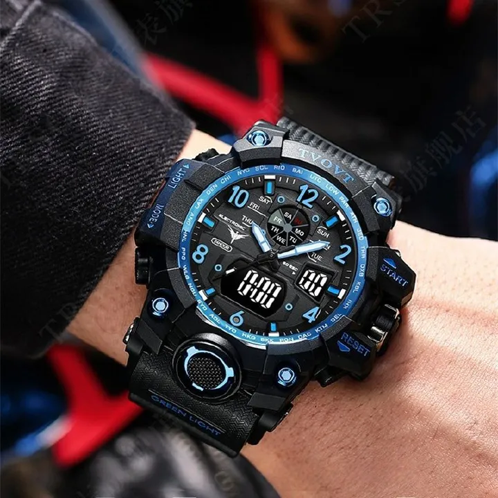New High-End Men's Outdoor Watches Shockproof Drop-Resistant Multifunctional Stylish Sports Watch 50M Waterproof Luminous Digital Students Watch