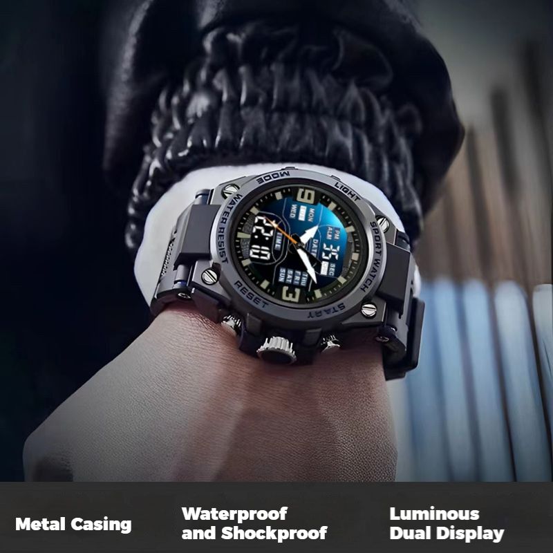 2025 Cool Teen Sports Watch Multifunctional Digital Alarm Luminous Display 30M Waterproof - Stylish Watch for Boys & Young Men in School & Fitness