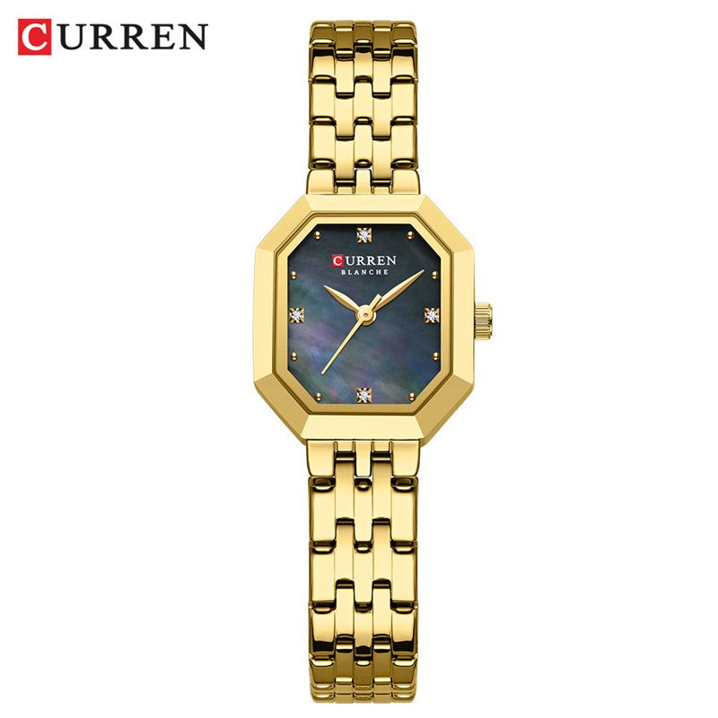CURREN New Arrival Luxury Women's Watch - Rectangle Shell Dial Stainless Steel Band Waterproof Quartz Wristwatch Business Casual Fashion Elegant Timepiece