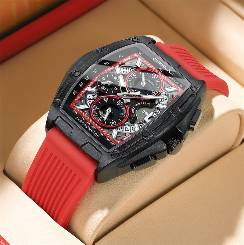 New Arrival Luxury Men's Bold Large Dial Watch - Multifunctional Chronograph Waterproof Date Display Quartz Watch for Business & Sports