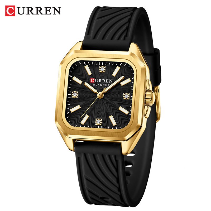 CURREN 2025 New Premium Women's Watch Minimalist Small Dial Luminous Waterproof Quartz Wristwatch High-Quality Comfortable Silicone Strap Business Casual Versatile Elegant Fashionable Timepiece