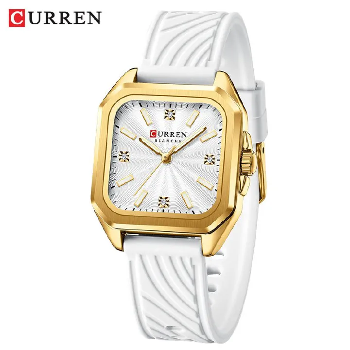 CURREN 2025 New Premium Women's Watch Minimalist Small Dial Luminous Waterproof Quartz Wristwatch High-Quality Comfortable Silicone Strap Business Casual Versatile Elegant Fashionable Timepiece