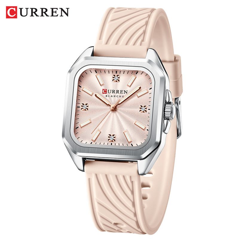 CURREN 2025 New Premium Women's Watch Minimalist Small Dial Luminous Waterproof Quartz Wristwatch High-Quality Comfortable Silicone Strap Business Casual Versatile Elegant Fashionable Timepiece