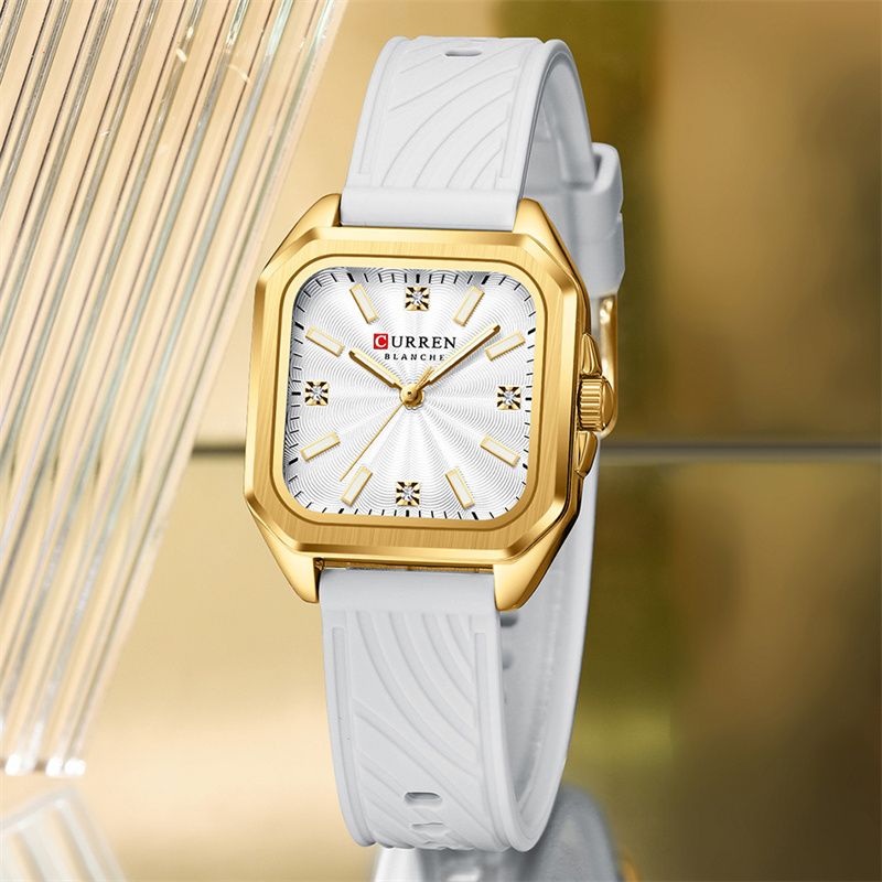 CURREN 2025 New Premium Women's Watch Minimalist Small Dial Luminous Waterproof Quartz Wristwatch High-Quality Comfortable Silicone Strap Business Casual Versatile Elegant Fashionable Timepiece